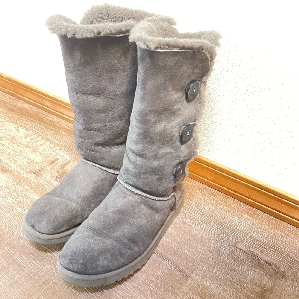 UGG Charcoal Buttoned Winter Boots - image 1